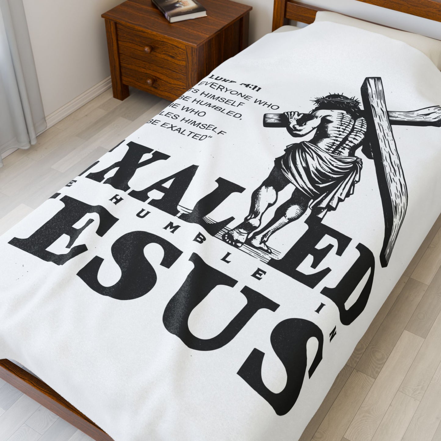 "Exalted In Jesus" Throw Plush Blanket
