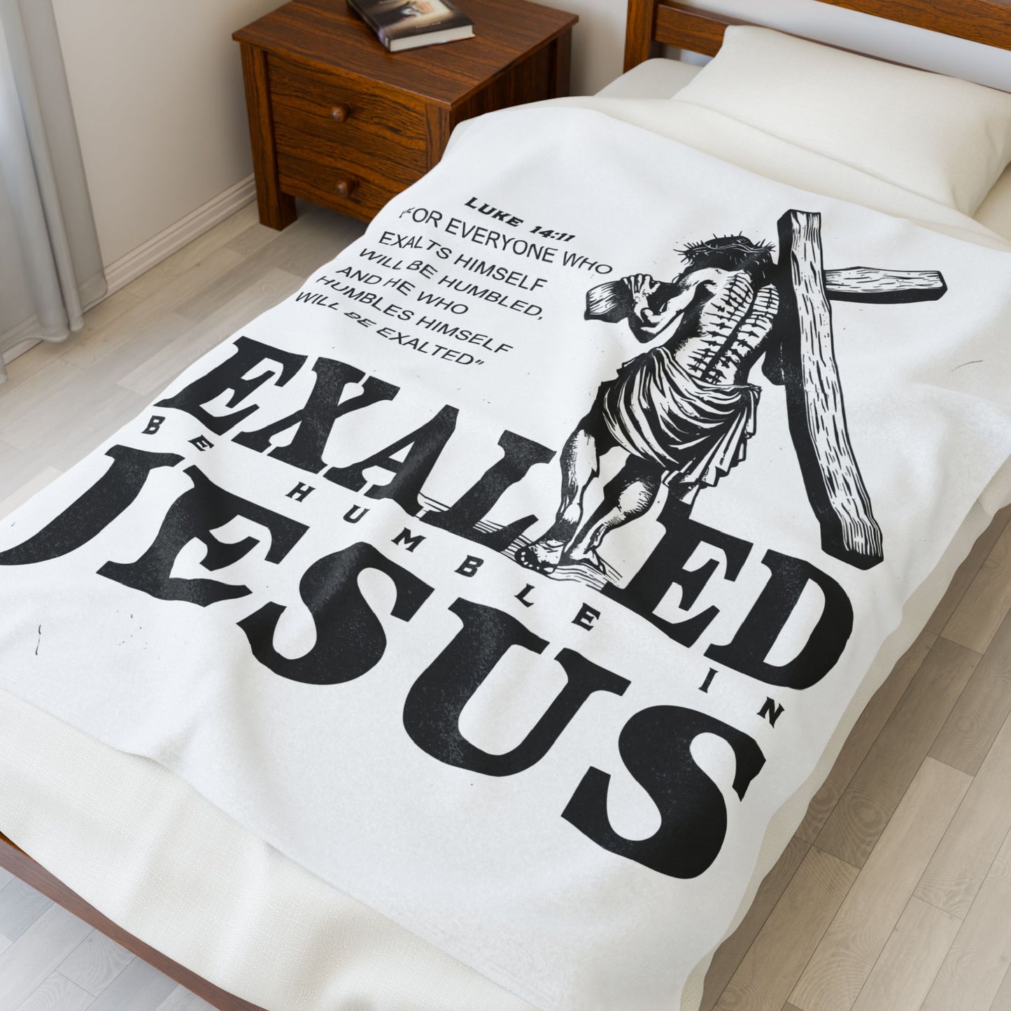 "Exalted In Jesus" Throw Plush Blanket