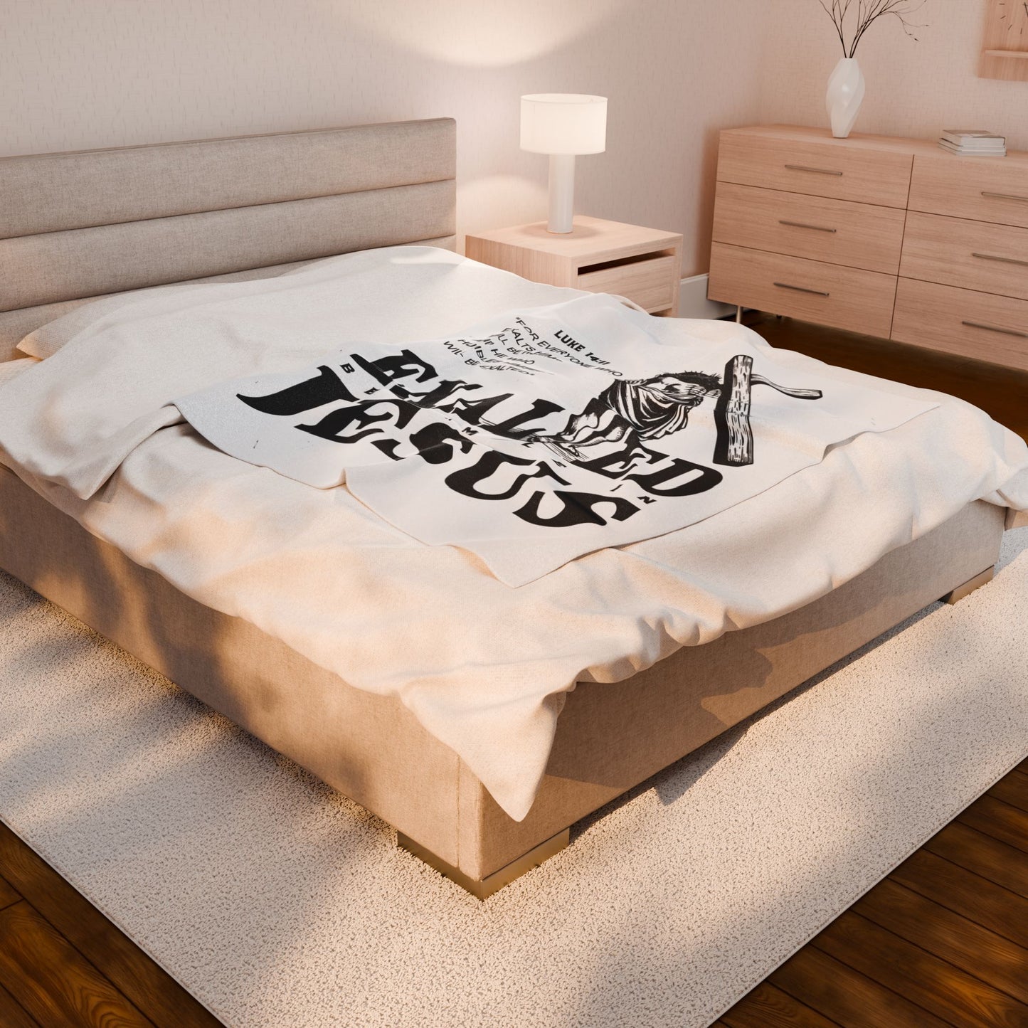 "Exalted In Jesus" Throw Plush Blanket