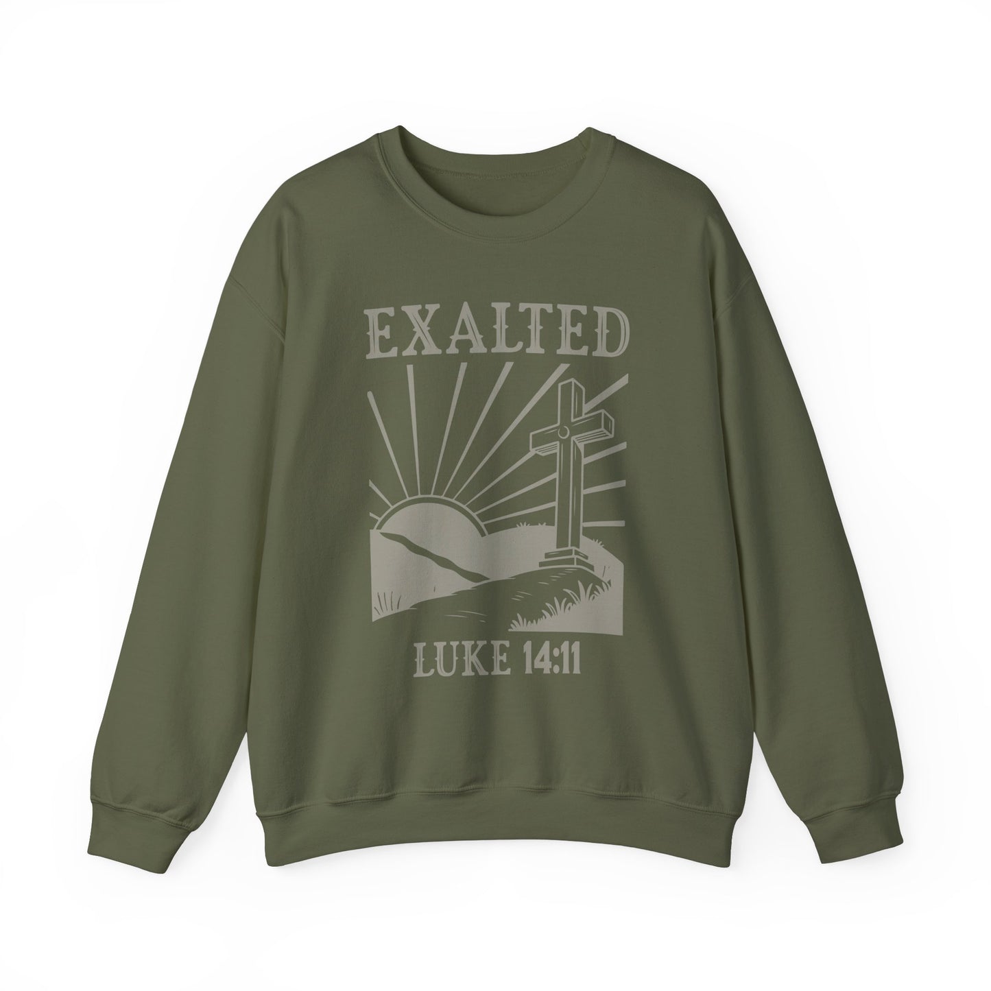 "Luke 14:11" Unisex Crewneck Sweatshirt