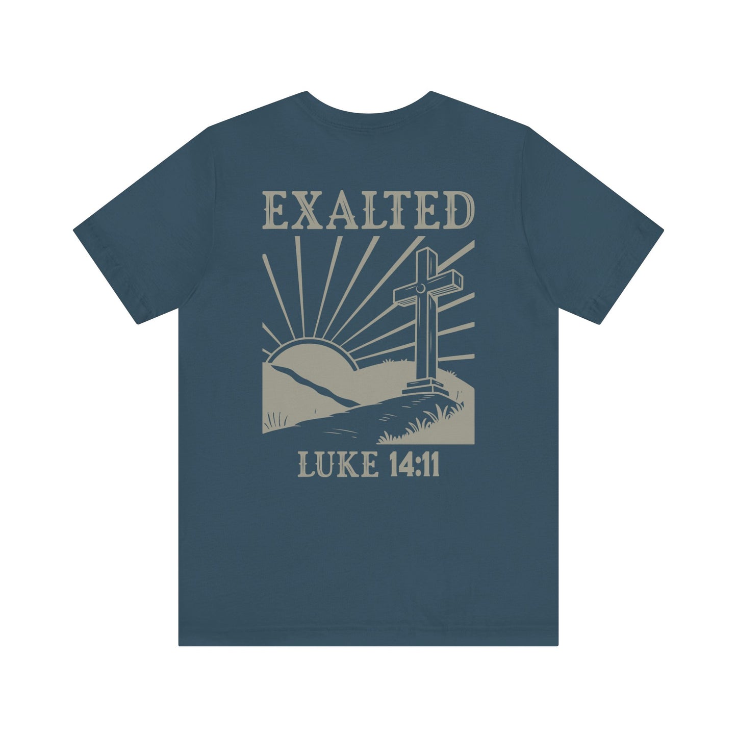 "Luke 14:11" Dual-Sided Unisex Tee