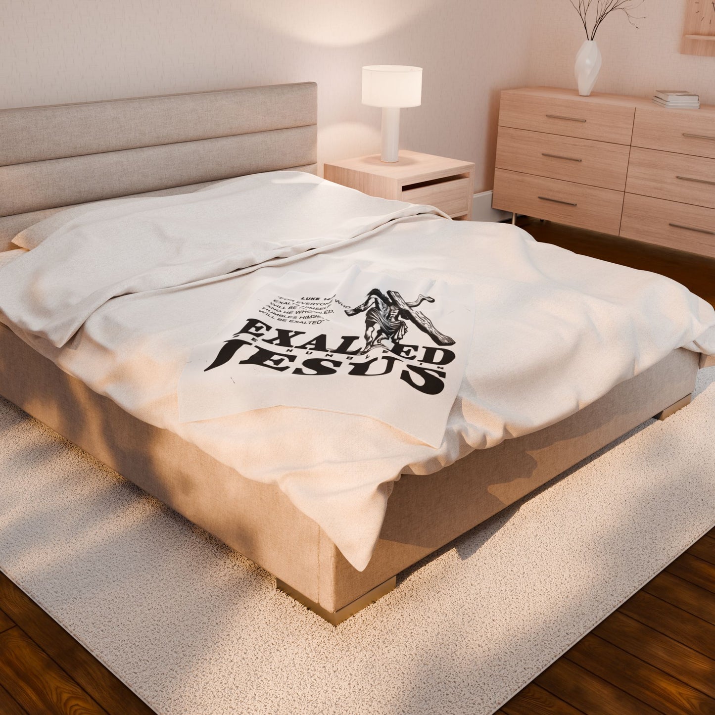 "Exalted In Jesus" Throw Plush Blanket